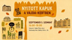 Nyitott kapuk a Vajda-kertben plakát – 2026. szeptember 5., Bláthy Ottó utca 36.