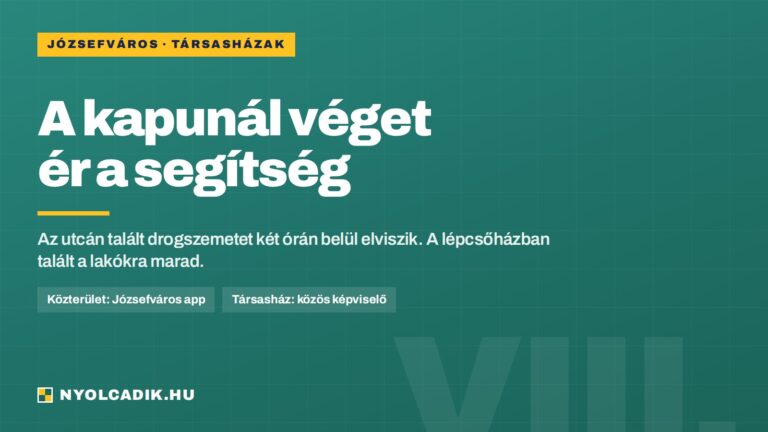 Nyolcadik.hu grafika: A kapunál véget ér a segítség. Közterület: Józsefváros app, társasház: közös képviselő