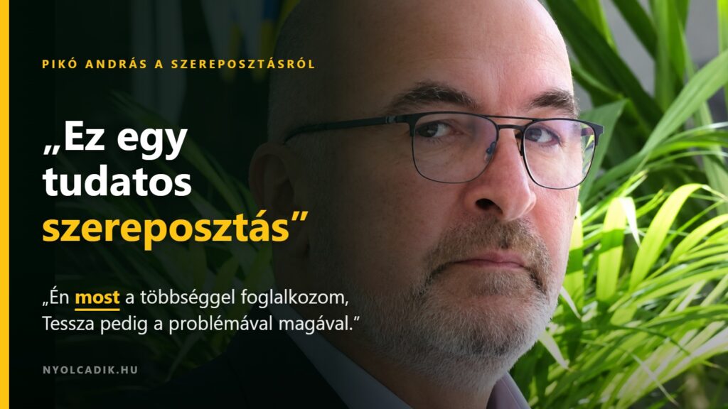Pikó András portréja az idézettel, kiemelve a most szó