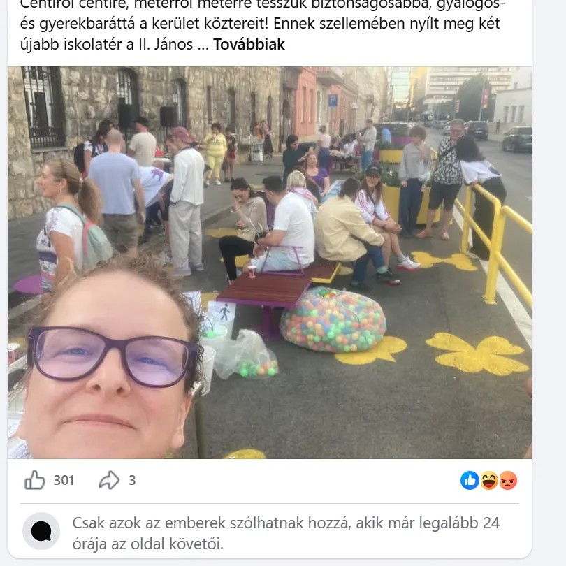 Udvarhelyi Tessza iskolatér-posztja: csak a legalább 24 órája követők szólhatnak hozzá