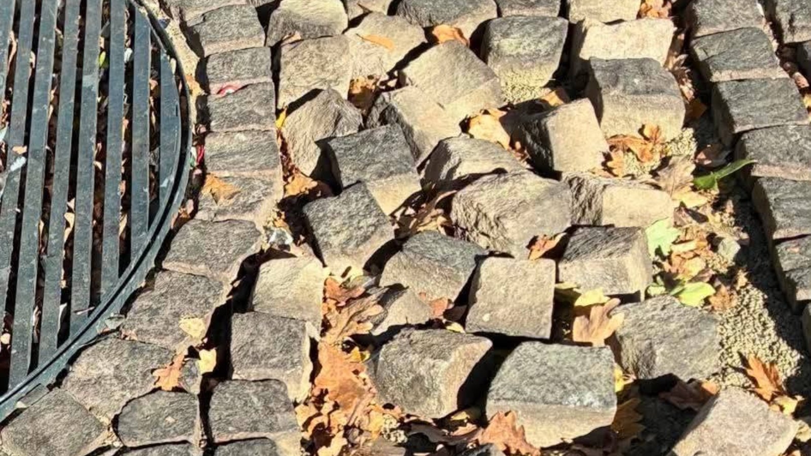 Kiszedett, szétdobált térkövek a Blaha Lujza téren
